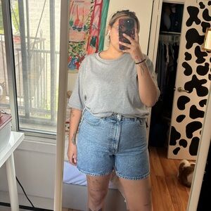 Zara High Waist Denim Shorts - Blue